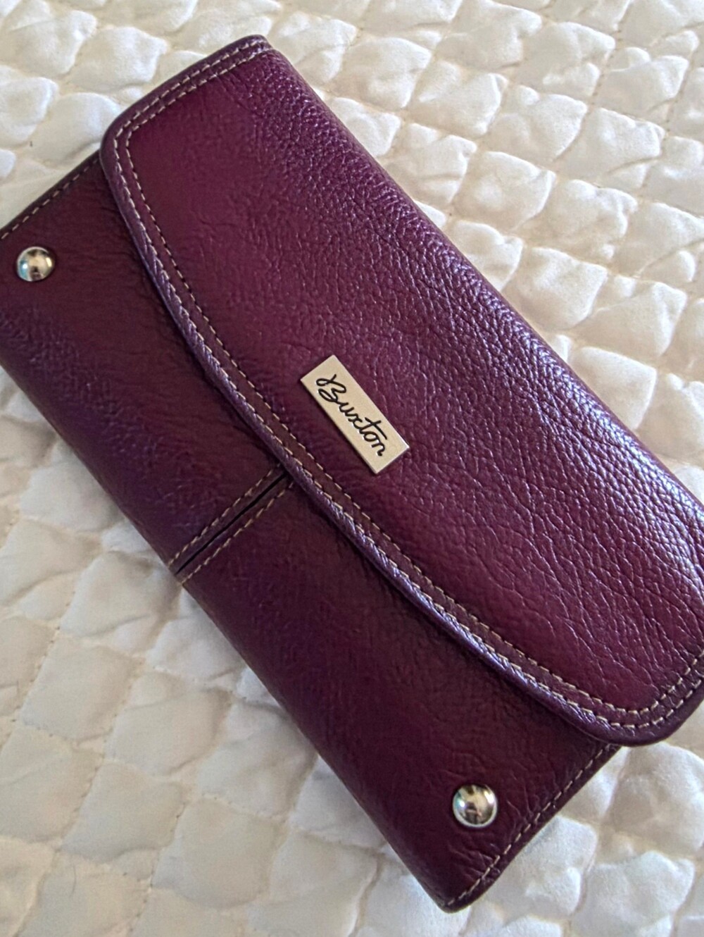 BUXTON Purple Leather Clutch Wallet